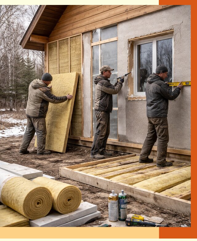 Утепление дачного дома в Киржаче от 4897 руб/м2 — недорого | ТепломастерКрж