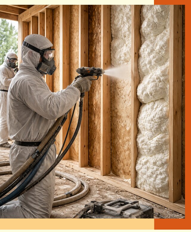 Утепление каркасного дома ППУ в Киржаче от 2887 руб./м2 — работа под ключ | ТепломастерКрж