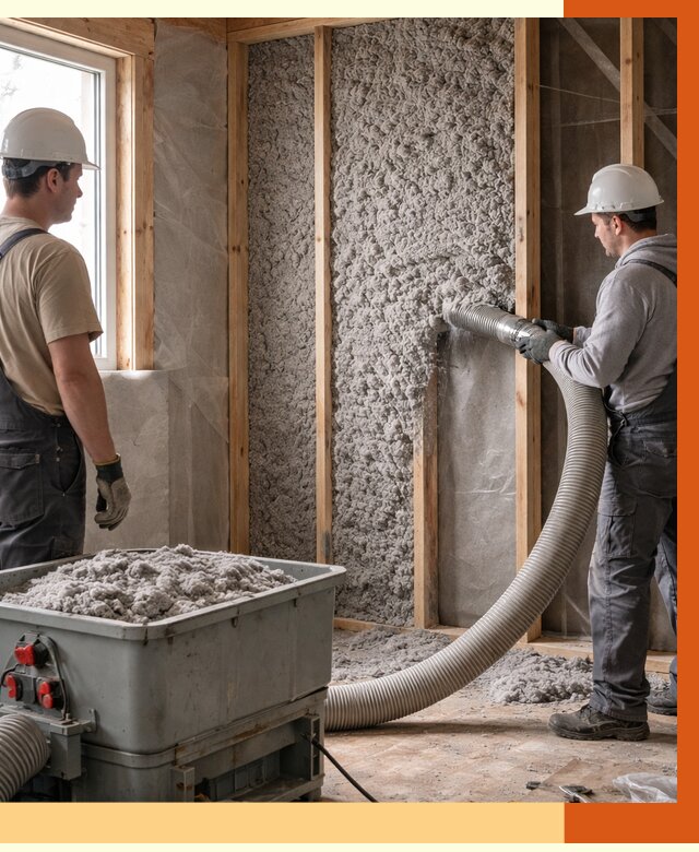 Утепление каркасного дома эковатой в Киржаче от 1856 руб. | ТепломастерКрж