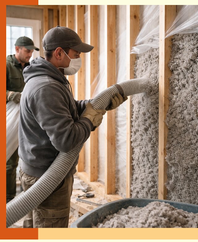 Утепление каркасного дома эковатой в Киржаче — качественно и надолго