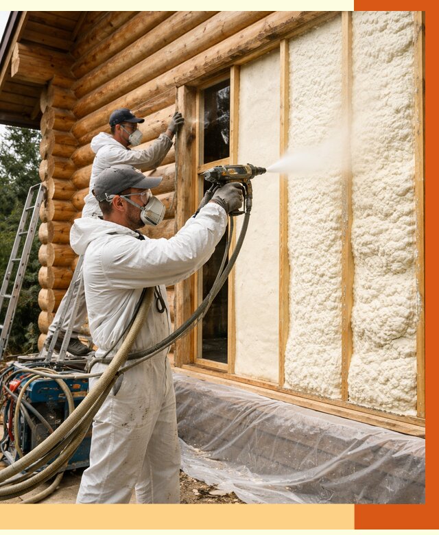 Утепление деревянного дома ППУ в Киржаче от 4330 руб/м2 | ТепломастерКрж — под ключ