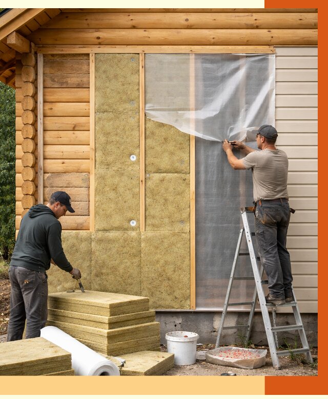 Утепление дома из бруса в Киржаче от 3866 руб./м2 — работы под ключ | ТепломастерКрж