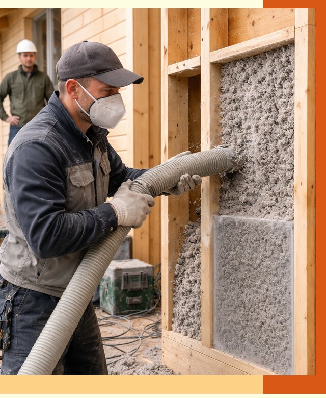 Утепление дома из бруса эковатой в Киржаче от 1907 руб/м2 | ТепломастерКрж