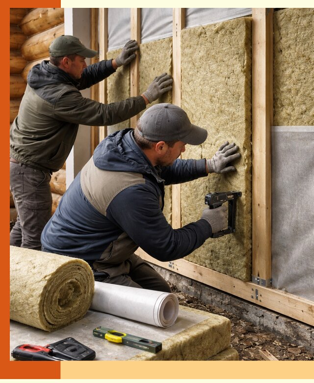 Утепление бревенчатого дома под ключ в Киржаче