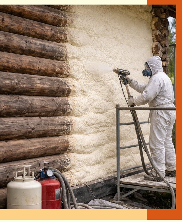 Утепление бревенчатого дома ППУ в Киржаче под ключ от 6444 руб. | ТепломастерКрж