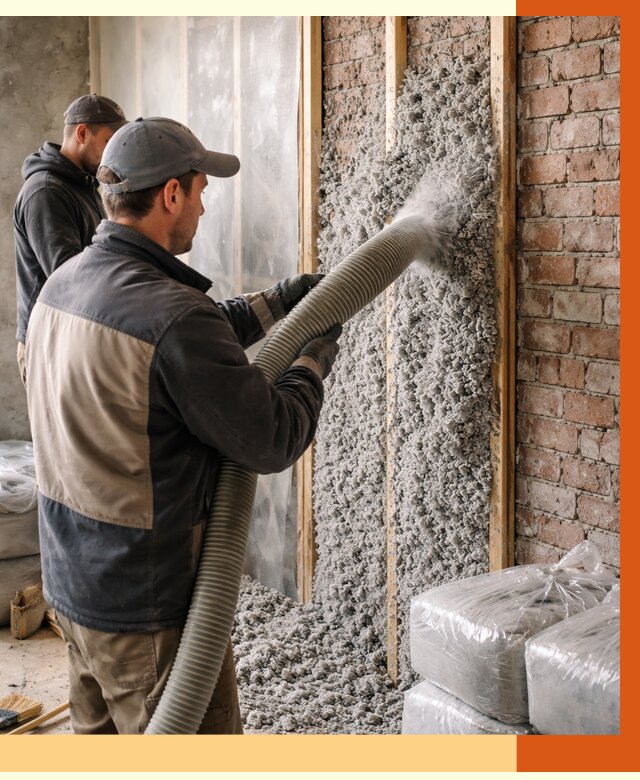 Утепление кирпичного дома эковатой в Киржаче от 2423 руб./м² | ТепломастерКрж