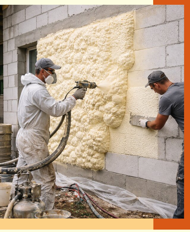 Утепление дома из газобетона ППУ в Киржаче от 4949 руб./м² под ключ | ТепломастерКрж