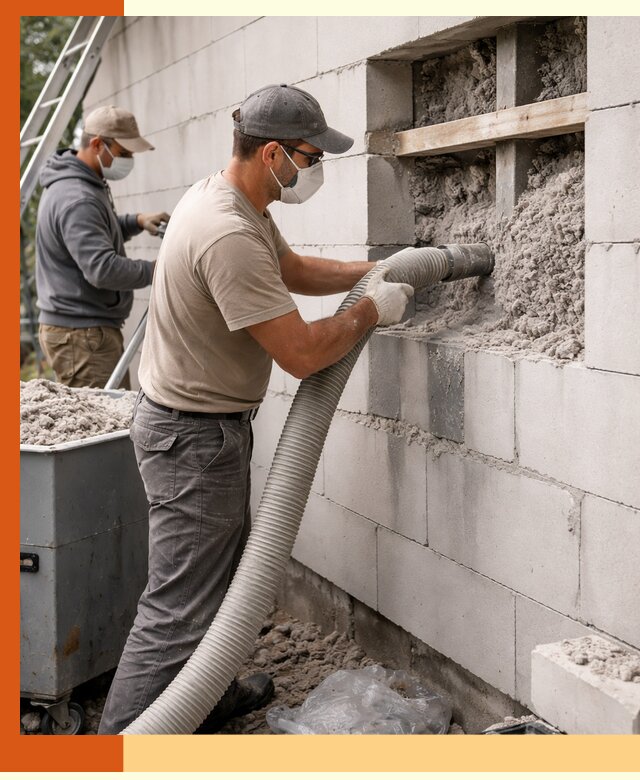 Утепление дома из газобетона эковатой в Киржаче