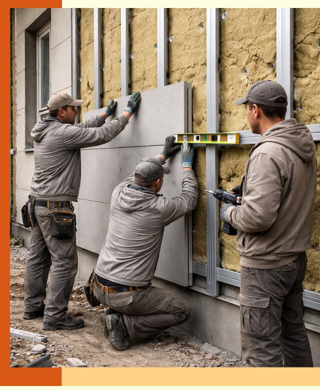 Утепление вентилируемого фасада под ключ в Киржаче