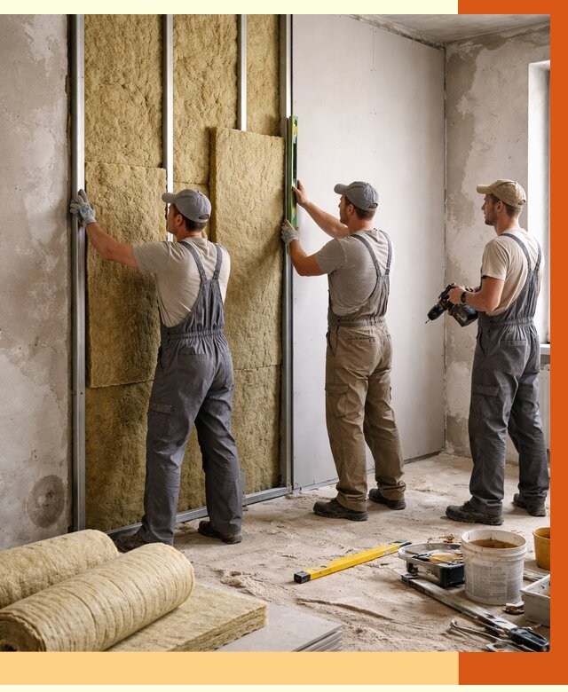 Утепление стен изнутри в Киржаче от 2320 руб/м² под ключ | ТепломастерКрж