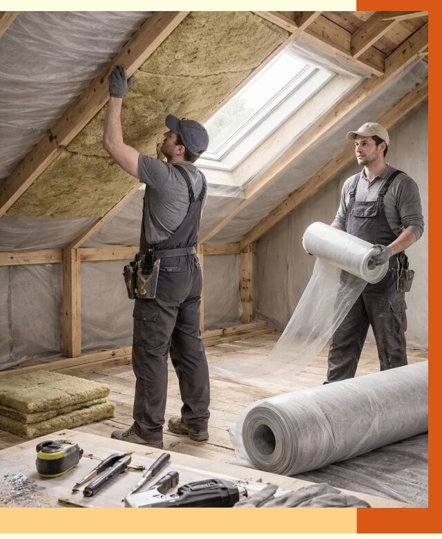 Утепление крыши изнутри мансарды в Киржаче от 4330 руб./м² | ТепломастерКрж