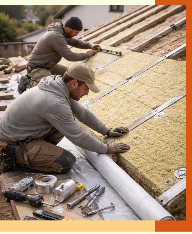 Утепление крыши снаружи в Киржаче под ключ от 1237 руб./м2 | ТепломастерКрж