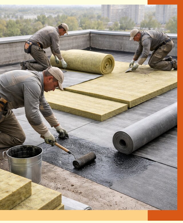 Утепление плоской крыши в Киржаче от 7423 руб./м2 под ключ | ТепломастерКрж