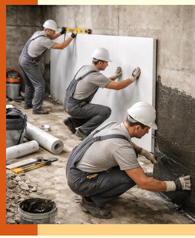 Утепление фундамента изнутри профессионально в Киржаче