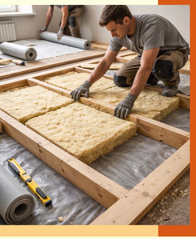 Утепление деревянного пола в Киржаче от 1547 руб./м2 под ключ | ТепломастерКрж