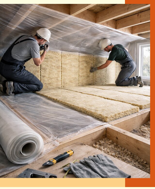 Утепление перекрытий в Киржаче от 2938 руб/м2 — утепление межэтажных и чердачных | ТепломастерКрж