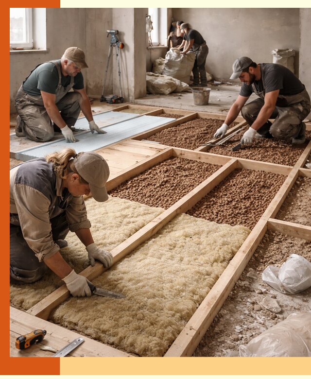 Утепление перекрытий жилых и промышленных зданий в Киржаче