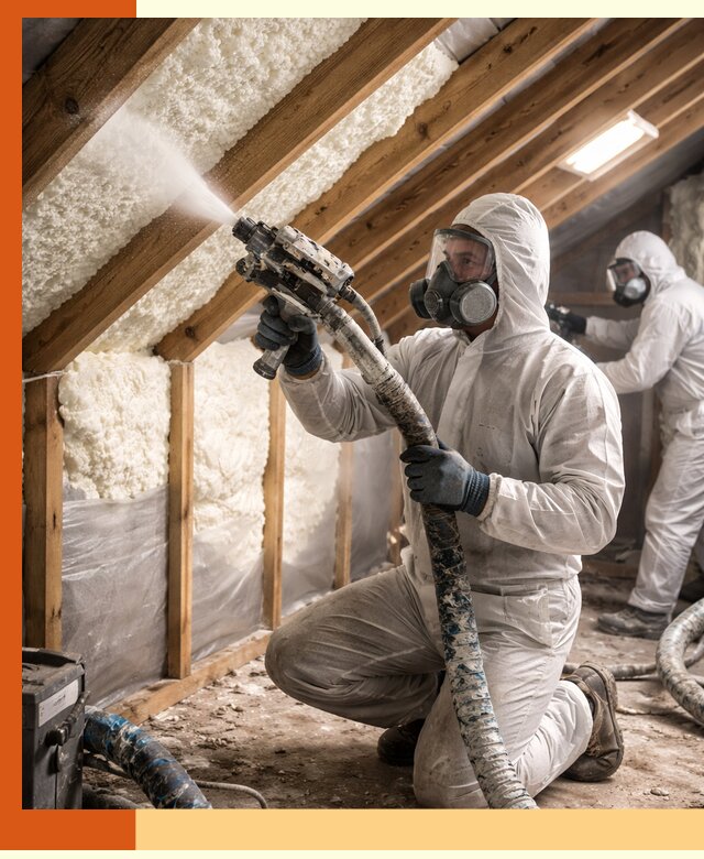 Утепление чердака пенополиуретаном (ППУ) в Киржаче