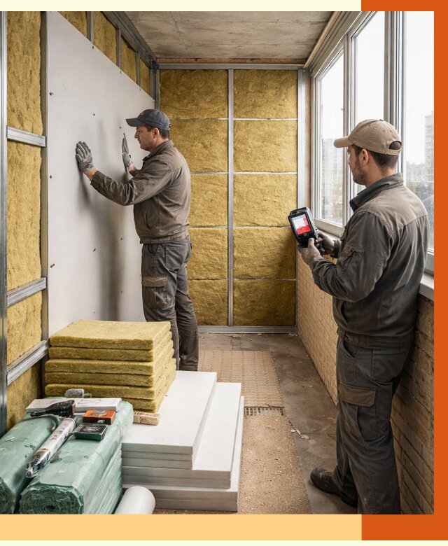 Утепление балкона в Киржаче от 4640 руб. под ключ | ТепломастерКрж