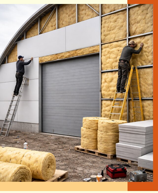 Утепление ангара пенополиуретаном в Киржаче от 7423 руб./м² — комплекс от ТепломастерКрж