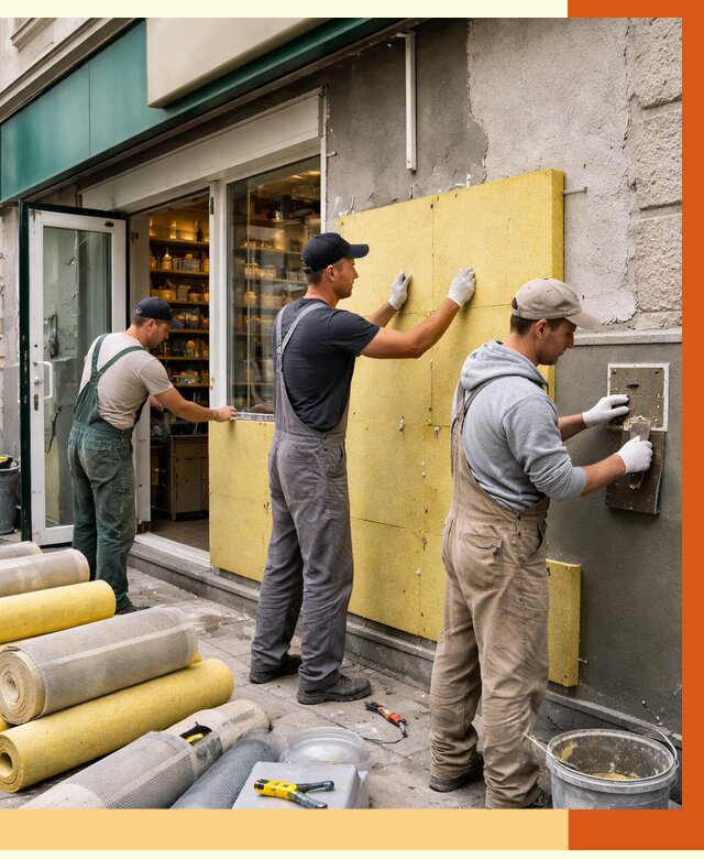 Утепление магазина в Киржаче от 4640 руб/м2 — цена, стены и снаружи | ТепломастерКрж