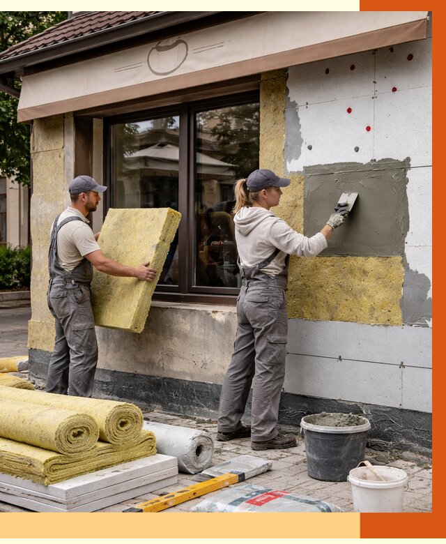 Утепление кафе в Киржаче от 4330 руб/м2 — комплексно под ключ | ТепломастерКрж