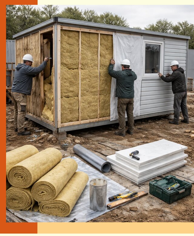 Утепление строительной бытовки под ключ в Киржаче для любых условий