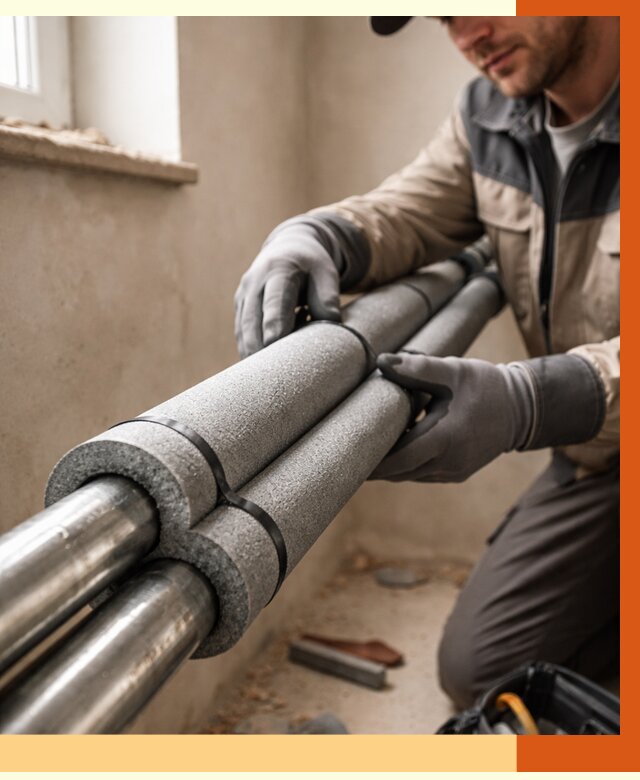 Утепление труб отопления в Киржаче от 2938 руб. за м² — услуги под ключ | ТепломастерКрж