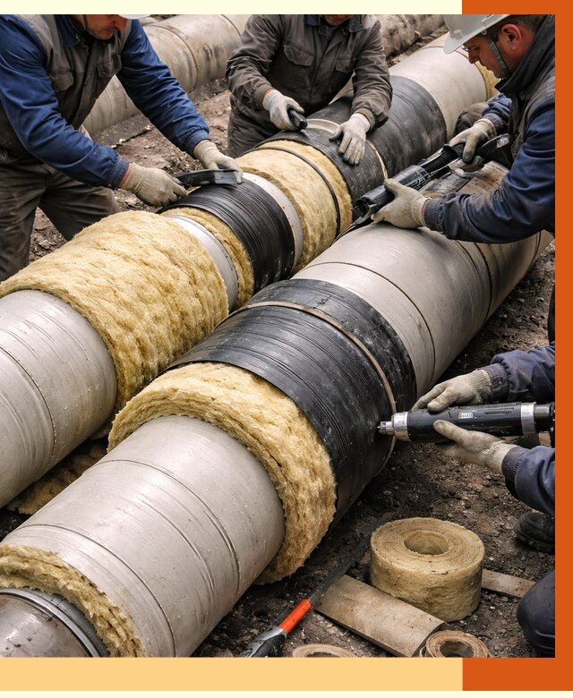 Утепление трубопровода в Киржаче под ключ от 1907 руб. — надежно и выгодно | ТепломастерКрж