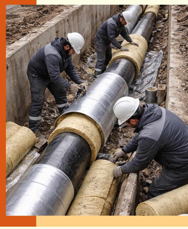 Утепление теплотрассы в Киржаче: утеплительные работы и материалы