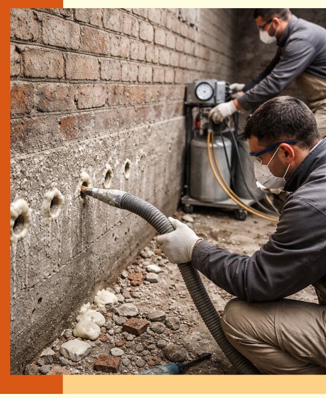 Заполнение колодцевой кладки ППУ в Киржаче быстро и герметично