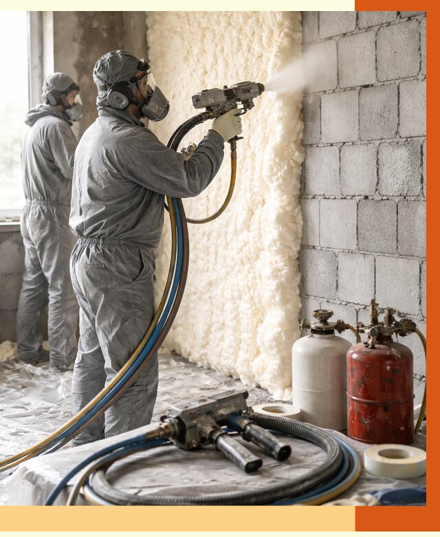 Утепление блочной стены ППУ в Киржаче от 4382 руб./м² — ТепломастерКрж