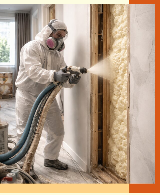 Межстеновое утепление ППУ в Киржаче от 2835 руб/м2 — межстенное утепление под ключ | ТепломастерКрж