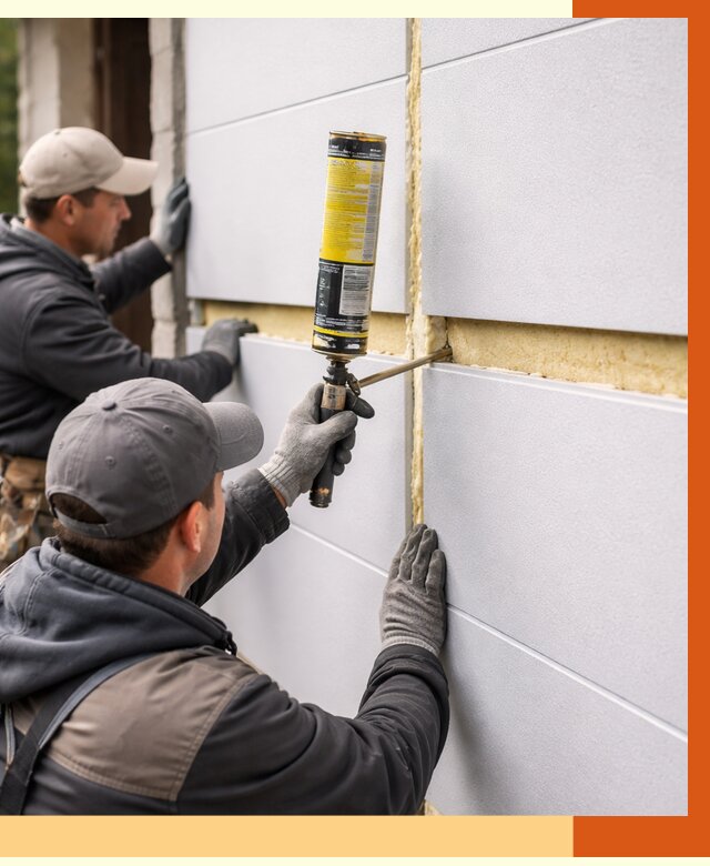 Утепление сэндвич панелей ППУ в Киржаче от 4330 руб. за м2 | ТепломастерКрж