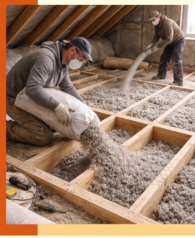 Заполнение полостей чердачного перекрытия в Киржаче качественно и надёжно