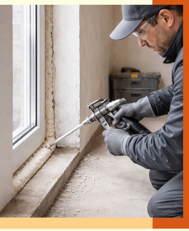 Герметизация стыков ППУ в Киржаче от 1701 руб. за м2 — утепление примыканий под ключ | ТепломастерКрж