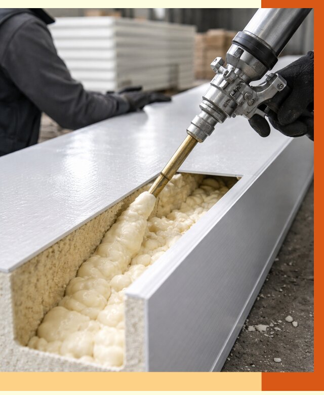 Заполнение пустот холодильных панелей в Киржаче от 7733 руб. | ТепломастерКрж