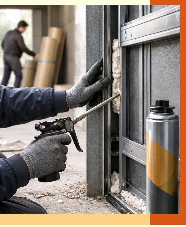 Заполнение пустот ворот в Киржаче от 4640 руб. — заливка ППУ, утепление под ключ | ТепломастерКрж