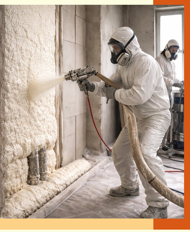 Напыление пенополиуретана в Киржаче от 7733 руб./м2 — услуги и монтаж ППУ | ТепломастерКрж