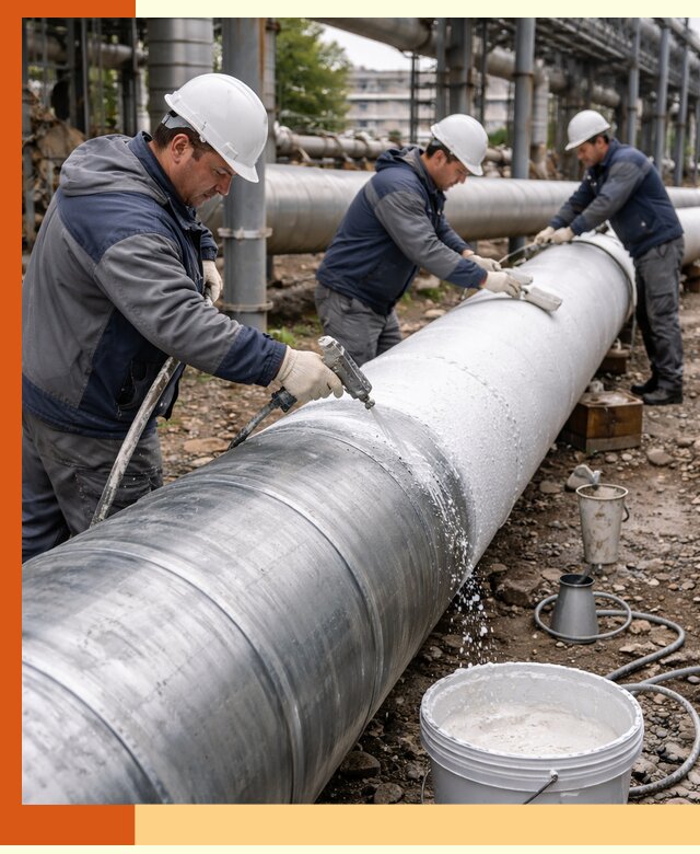 Утепление теплотрассы жидкой теплоизоляцией в Киржаче