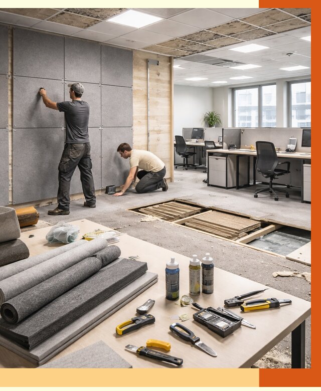 Профессиональная шумоизоляция офиса в Киржаче от 6959 руб. за м2 | ТепломастерКрж