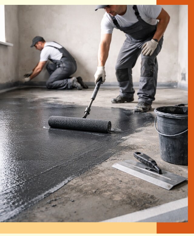 Профессиональная гидроизоляция пола в Киржаче от 8764 руб. под ключ | ТепломастерКрж