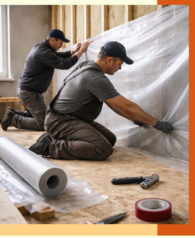 Монтаж пароизоляции в Киржаче от 2578 руб. — установка и укладка под ключ | ТепломастерКрж