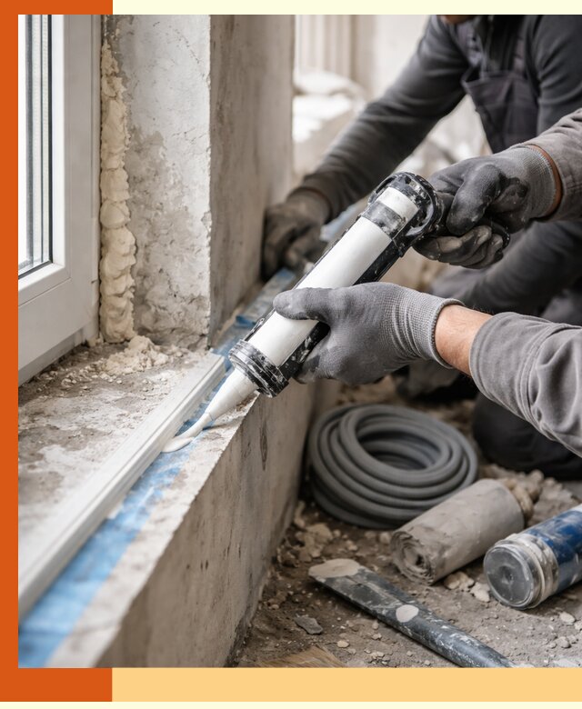 Герметизация стыков и примыканий зданий в Киржаче